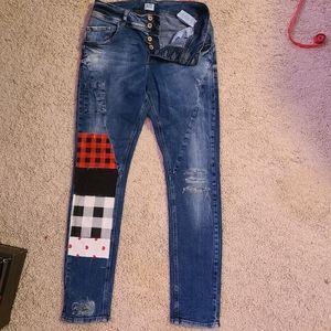 Vera Moda Patchwork Skinny Jeans